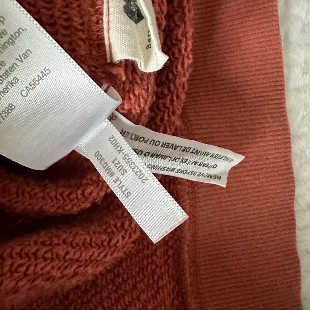 Madewell MWL Airyterry Hoodie Sweatshirt size small, heather weathered brick red - Picture 5 of 10